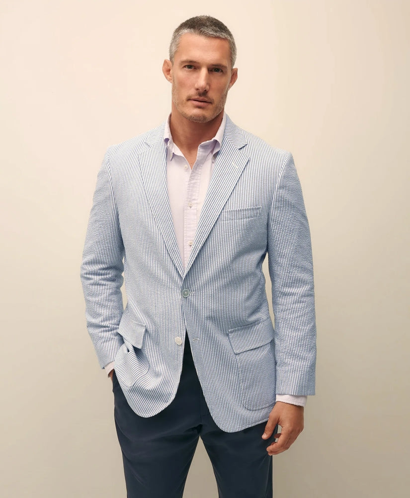 Men The No. 1 Sack Sport Coat in Cotton Seersucker - Brooks Brothers sale