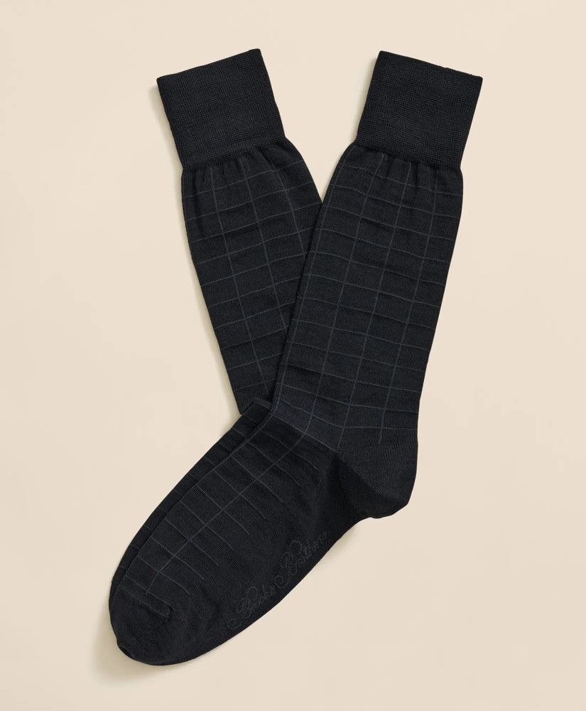 Men Wool-Blend Windowpane Socks - Brooks Brothers For sale