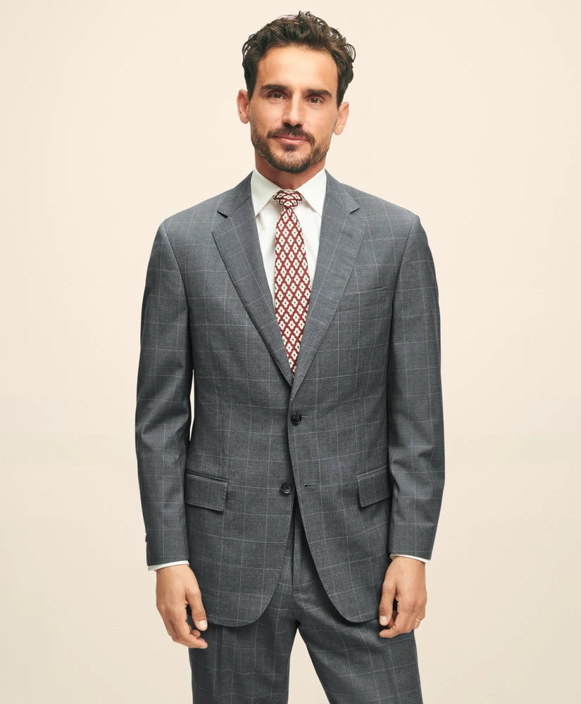 Sale Traditional Fit 1818 Windowpane Suit In Wool - Brooks Brothers Near me