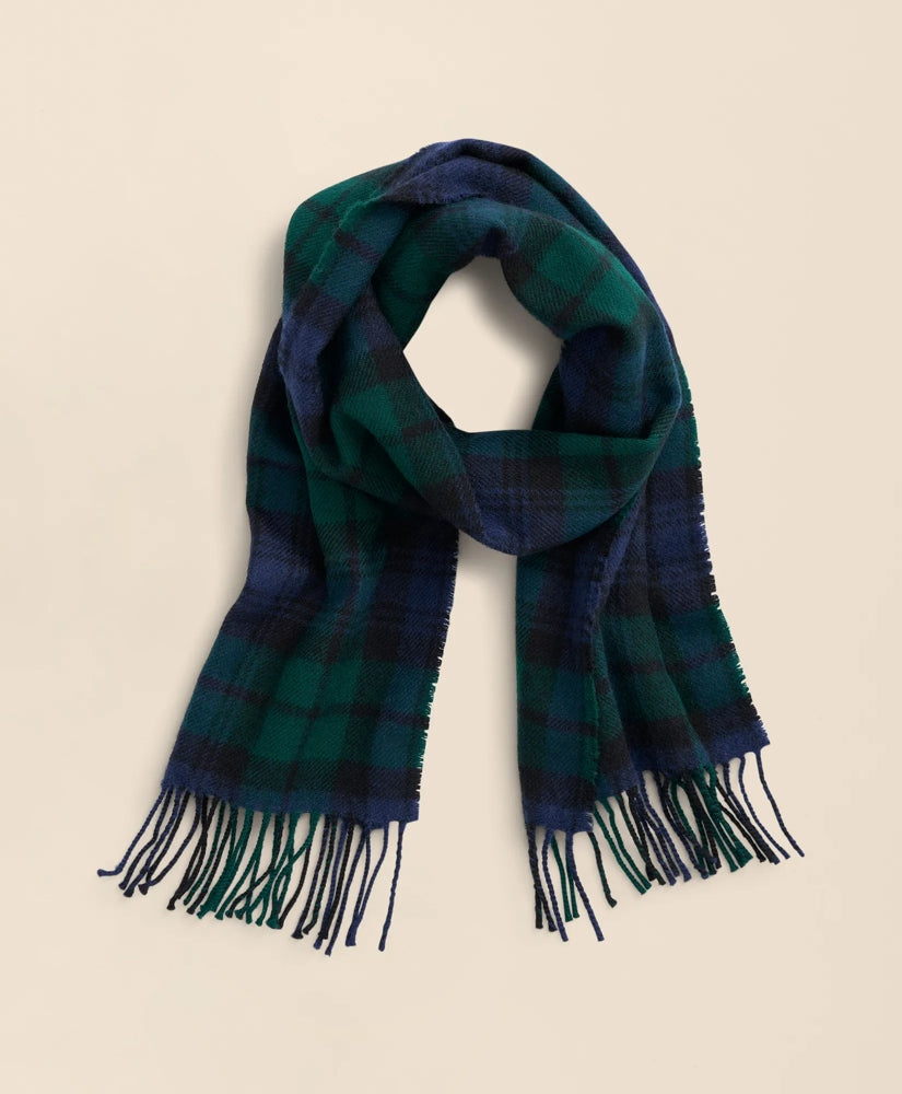 Men Lambswool Black Watch Tartan Scarf - Brooks Brothers Gift