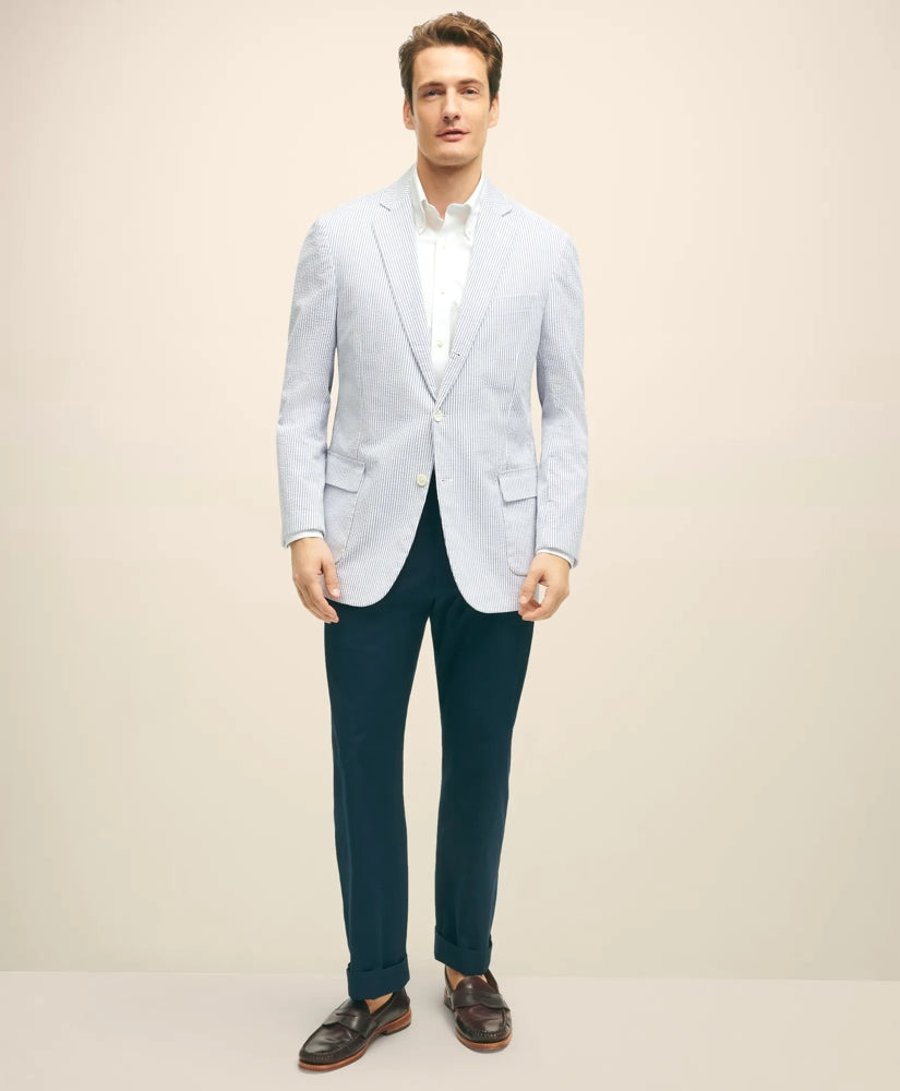 Tailored Classic Fit Stretch Cotton Seersucker Sport Coat - Brooks Brothers For sale