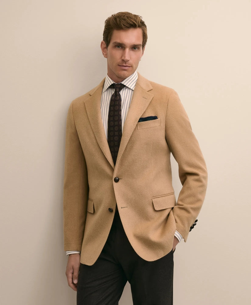 Tailored Classic Fit Camel Hair Twill 1818 Sport Coat - Brooks Brothers Discount