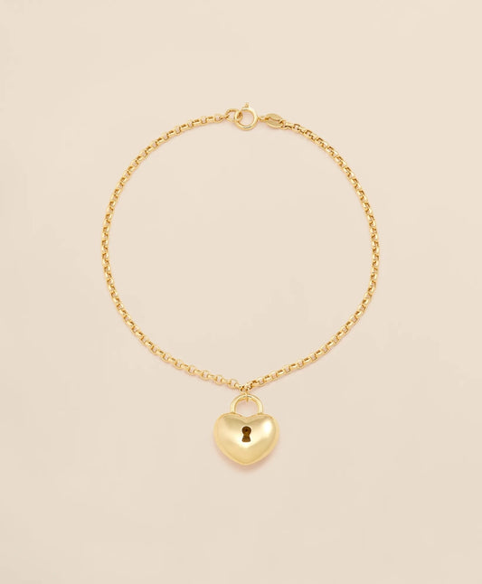 Women 14k Gold Heart Pendant Bracelet - Brooks Brothers Gift