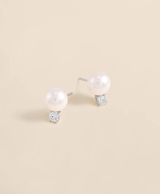 Women 14k White Gold Pearl Stud Earrings - Brooks Brothers sale