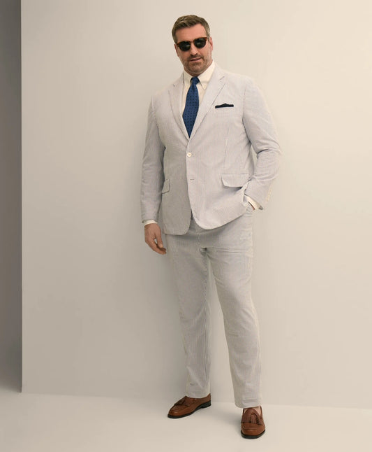 Men Big & Tall Cotton Seersucker Pants - Brooks Brothers Outlet