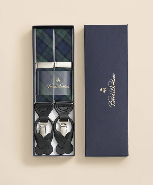 Men Black Watch Tartan Suspenders - Brooks Brothers On sale