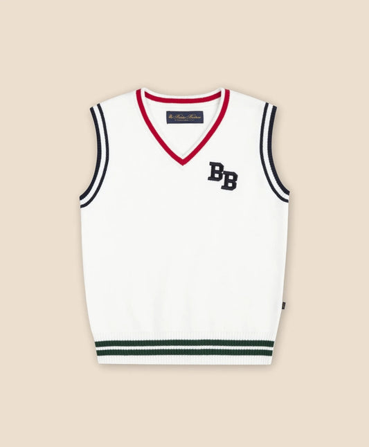Boys Boys Cotton Jacquard Varsity Sweater Vest - Brooks Brothers For sale