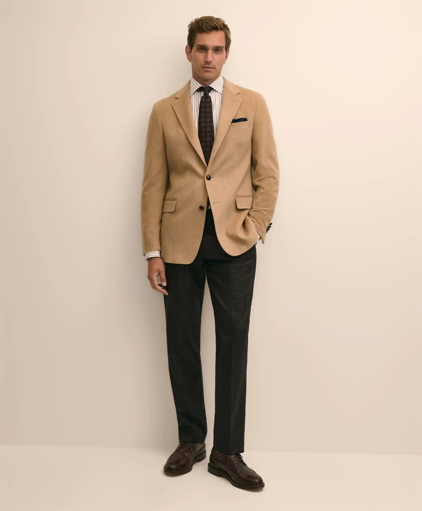 Men Classic Fit Wool Flannel Dress Pants - Brooks Brothers US