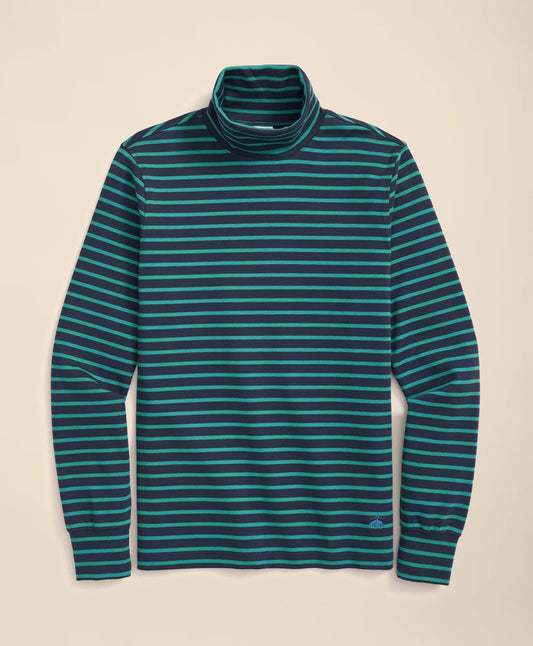 Sale Cotton Blend Striped Turtleneck - Brooks Brothers On sale