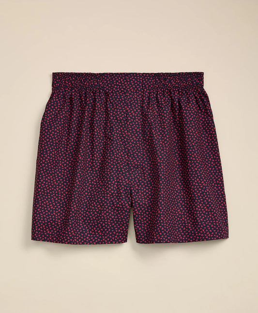 Men Cotton Broadcloth Heart Boxers - Brooks Brothers US