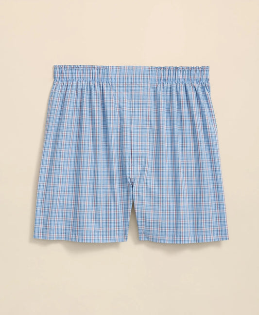 Men Cotton Broadcloth Mini Check Boxers - Brooks Brothers