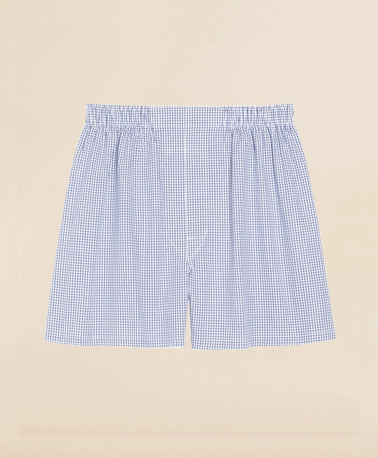Men Cotton Broadcloth Small Check Boxers - Brooks Brothers sale