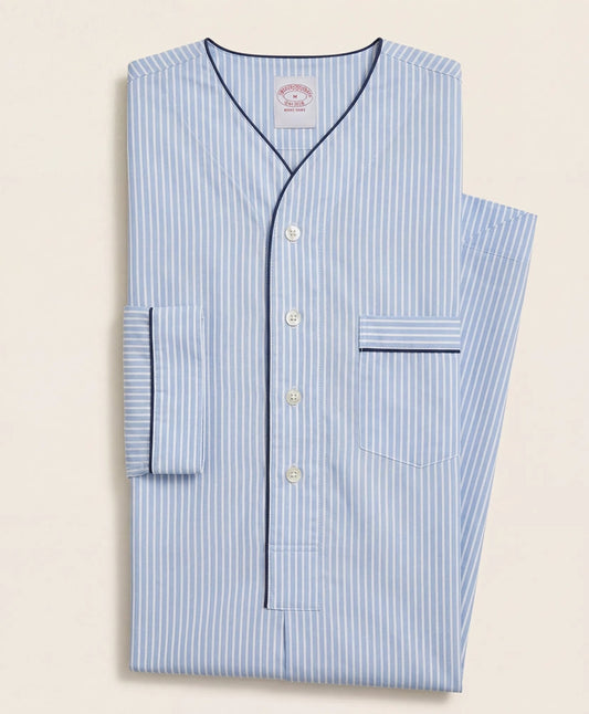 Men Cotton Broadcloth Striped Nightshirt - Brooks Brothers For sale