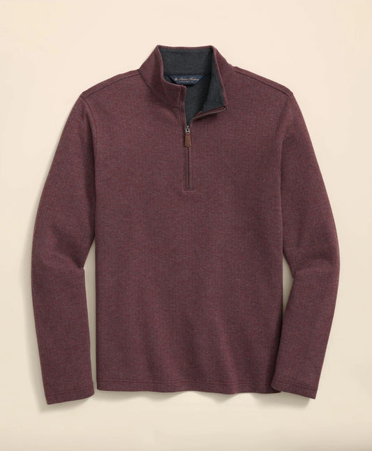 Sale Cotton Herringbone Quarter-Zip - Brooks Brothers