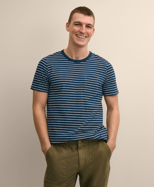 Shirts Cotton Mariner Stripe Indigo T-Shirt