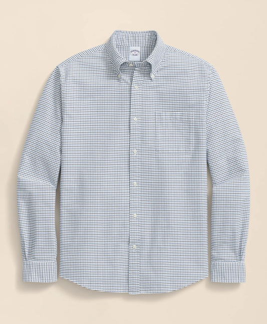 Men Friday Shirt, Oxford Tattersall - Brooks Brothers Outlet