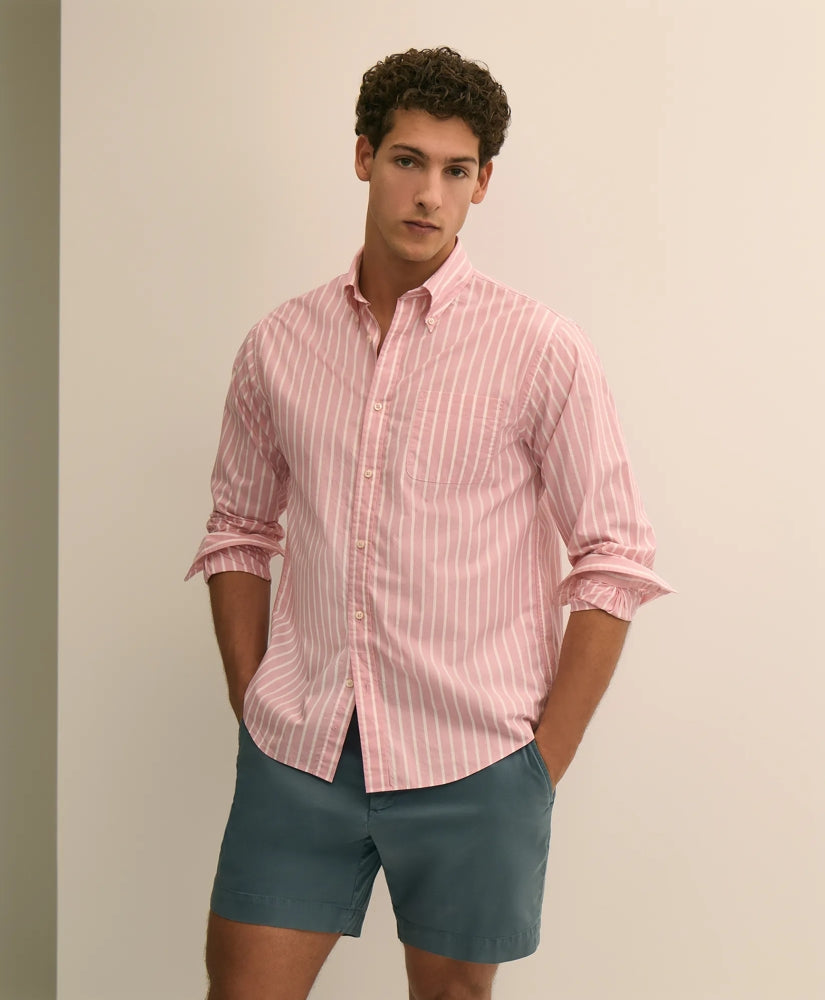 Men Friday Shirt,  Poplin Stripe - Brooks Brothers sale