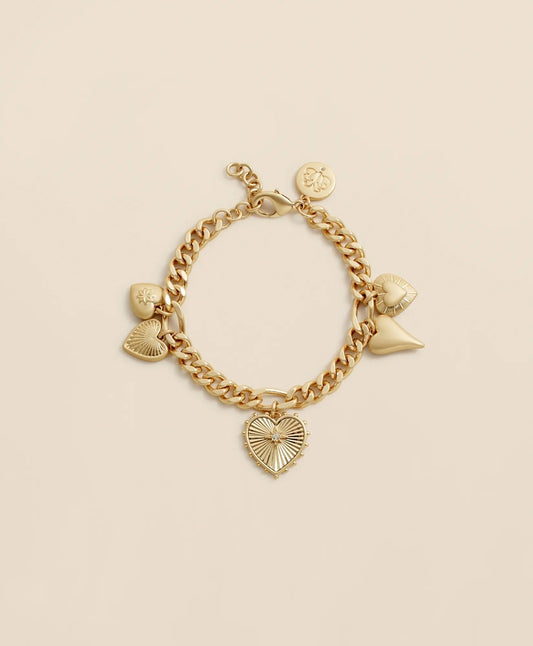 Women Gold-Toned Heart Charm Bracelet - Brooks Brothers Near me