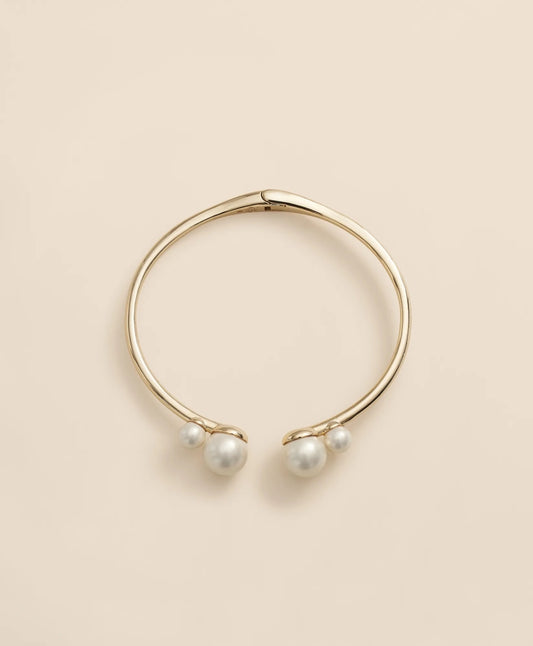 Women Gold-Tone Faux-Pearl Bangle - Brooks Brothers