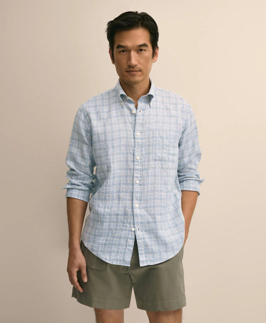 Men Irish Linen Sport Shirt - Brooks Brothers Discount