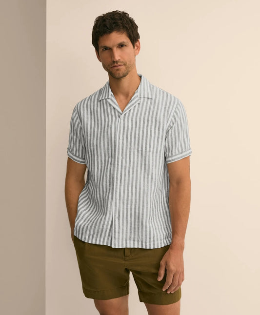 Shirts Irish Linen Short-Sleeve Camp Collar Sport Shirt - Brooks Brothers For sale