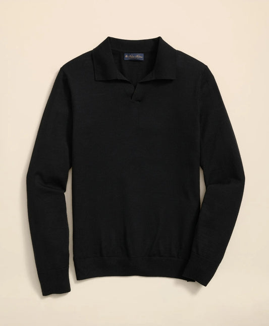 Sale Lightweight Luxe All-Season Sweater, Johnny Collar - Brooks Brothers US