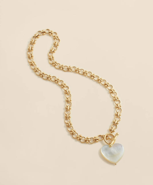 Women Necklace with Mother-Of-Pearl Heart Pendant - Brooks Brothers For sale