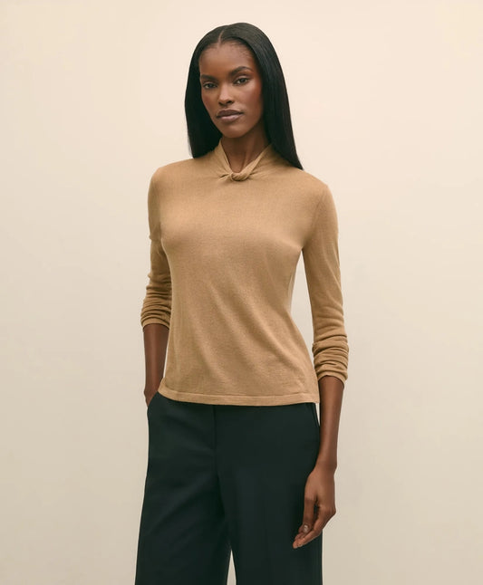 Sale Silk Cashmere Twist Neck Sweater - Brooks Brothers Gift