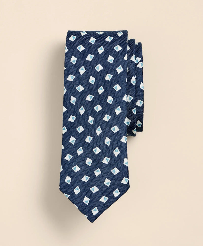 Men Silk-Linen Diamond Tie - Brooks Brothers US