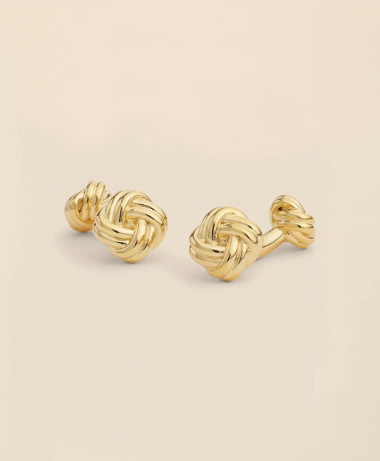 Men Sterling Silver Gold-Plated Knot Cufflinks - Brooks Brothers Online
