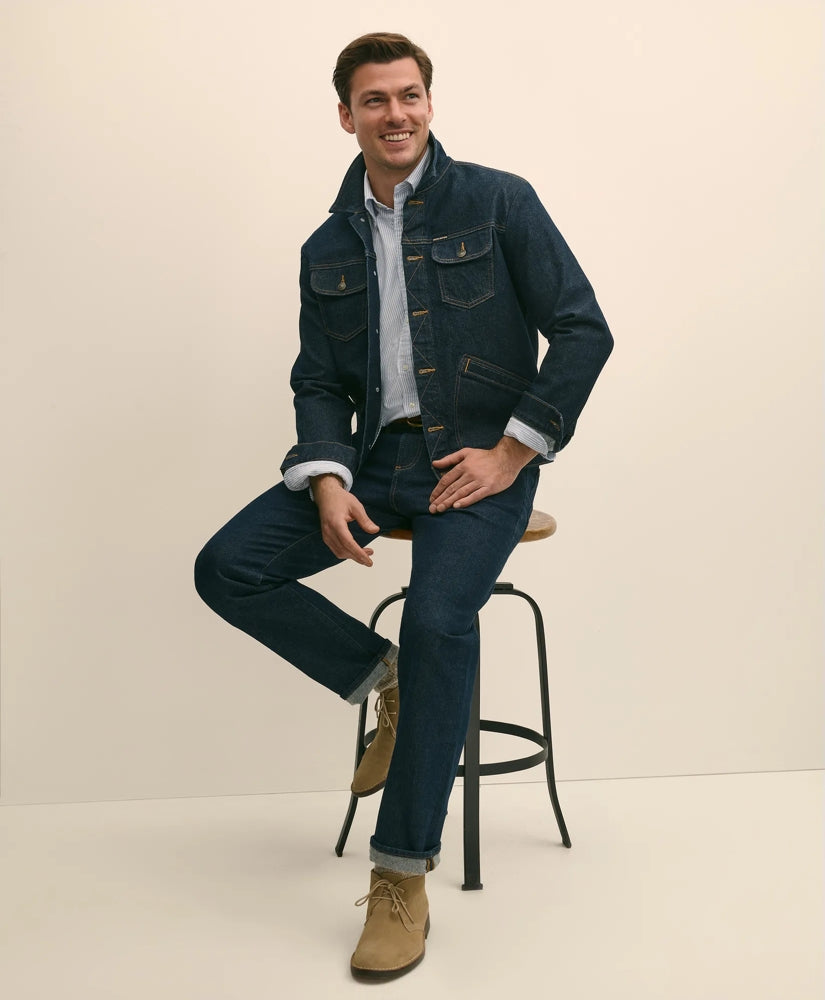 Men Straight Fit Denim Jeans - Brooks Brothers Near me