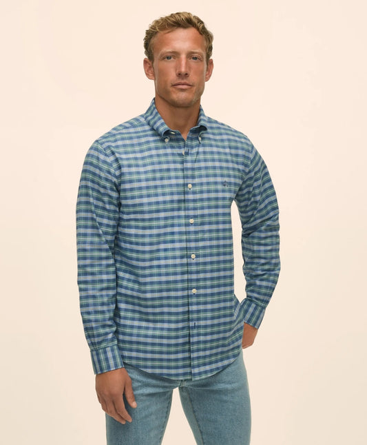 Sale Stretch Non-Iron Oxford Button-Down Collar, Tartan Sport Shirt