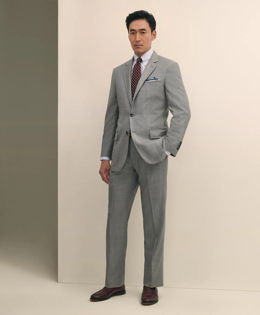 Tailored Traditional Fit  Wool Sharkskin 1818 Suit - Brooks Brothers sale