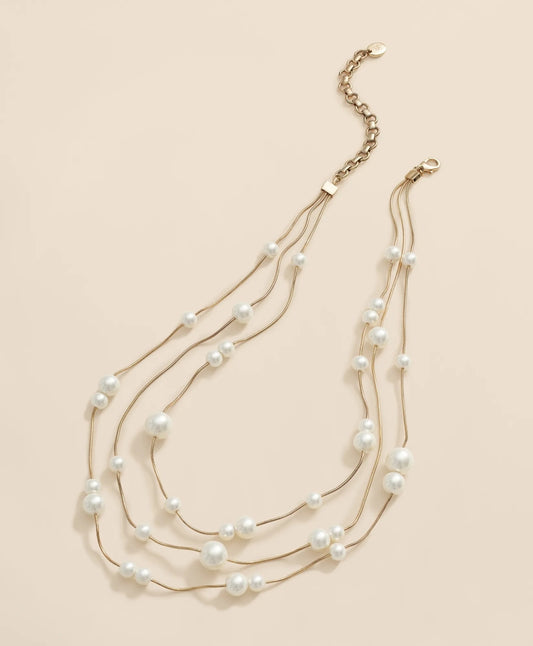 Women Triple Strand Faux-Pearl Necklace - Brooks Brothers sale