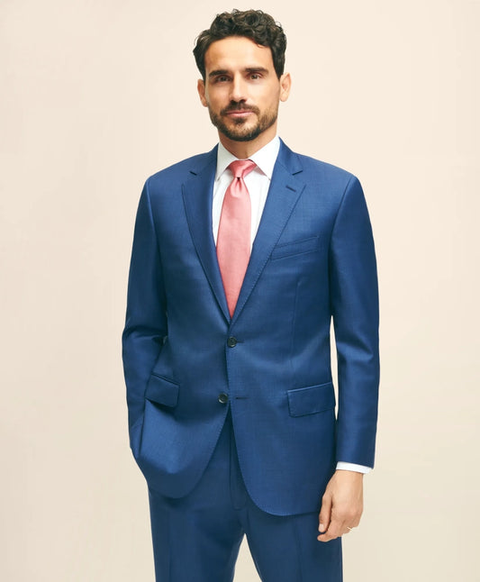 Tailored Traditional Fit Wool Sharkskin 1818 Suit - Brooks Brothers On sale