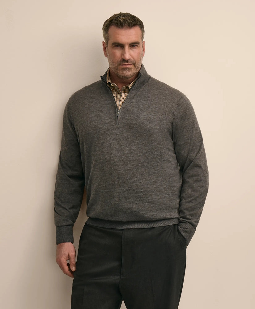Men Big & Tall Ultimate Merino Wool Quarter-Zip Sweater - Brooks Brothers Outlet