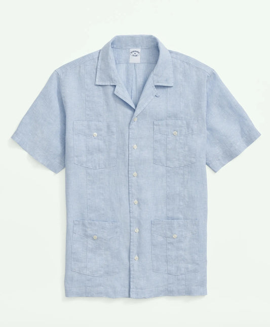 Shirts Irish Linen Short Sleeve Guayabera Shirt - Brooks Brothers Discount