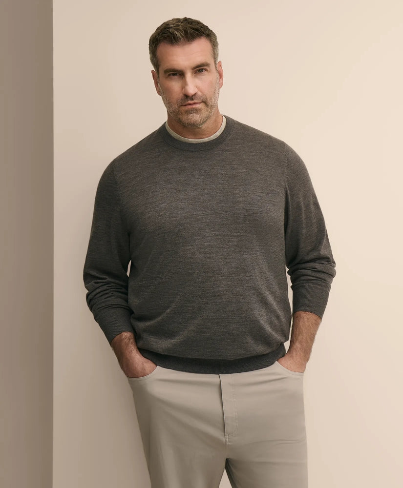 Men Big & Tall Ultimate Merino Wool Crewneck Sweater - Brooks Brothers Outlet