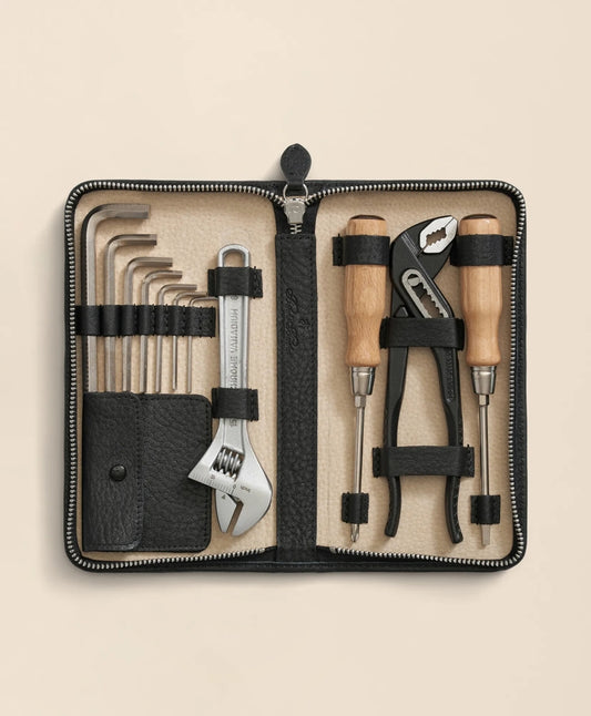 Men Genuine Leather Case Car Tool Kit - Brooks Brothers Near me