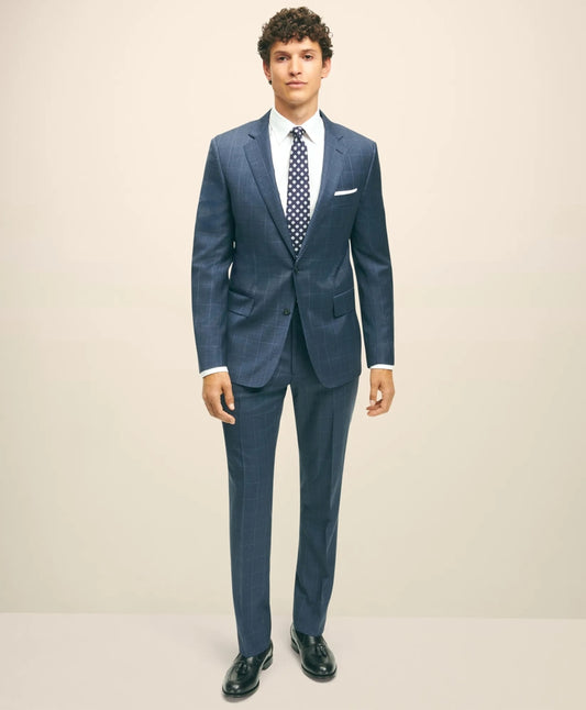 Tailored Classic Fit Wool Windowpane 1818 Suit