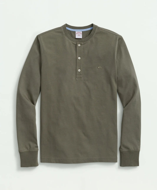 Sale Cotton Henley Long-Sleeve T-Shirt - Brooks Brothers Outlet