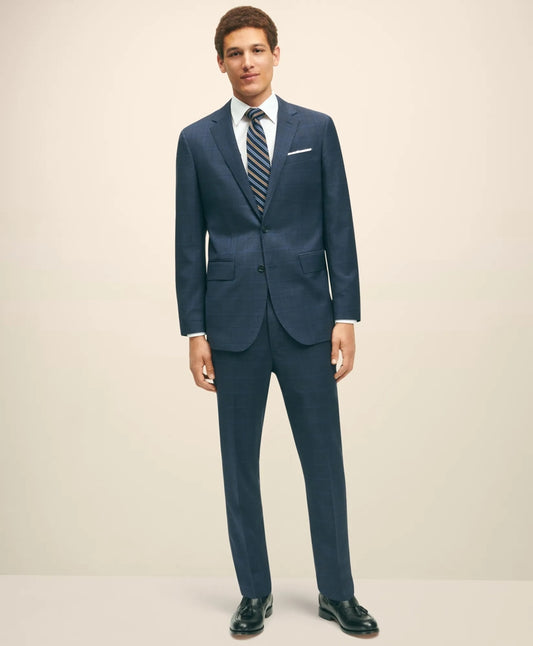 Men Slim Fit Wool Checked 1818 Suit - Brooks Brothers US