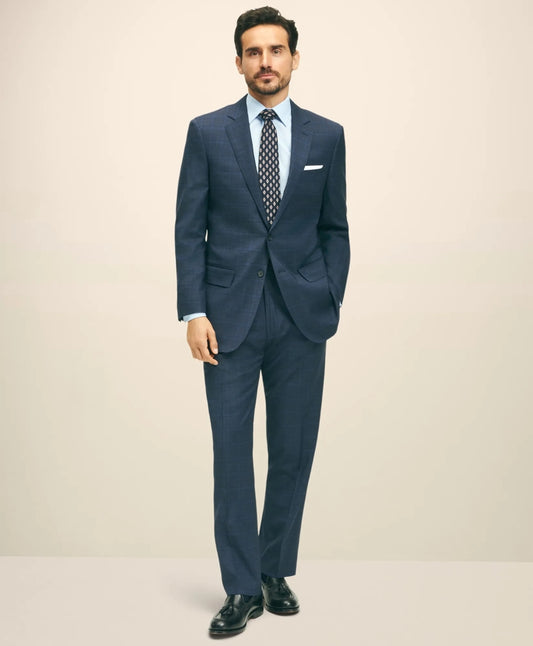 Tailored Traditional Fit Wool Checked 1818 Suit - Brooks Brothers Near me