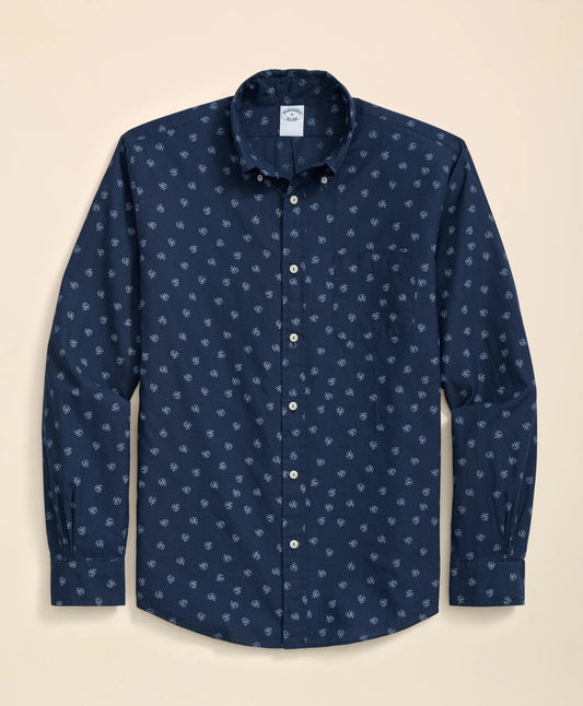 Sale Cotton Sport Shirt in Indigo Foulard Print - Brooks Brothers For sale