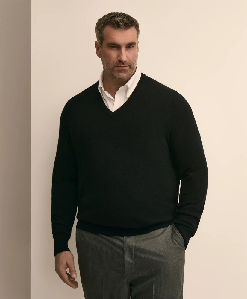Men Big & Tall 3-Ply Cashmere V-Neck Sweater - Brooks Brothers Gift