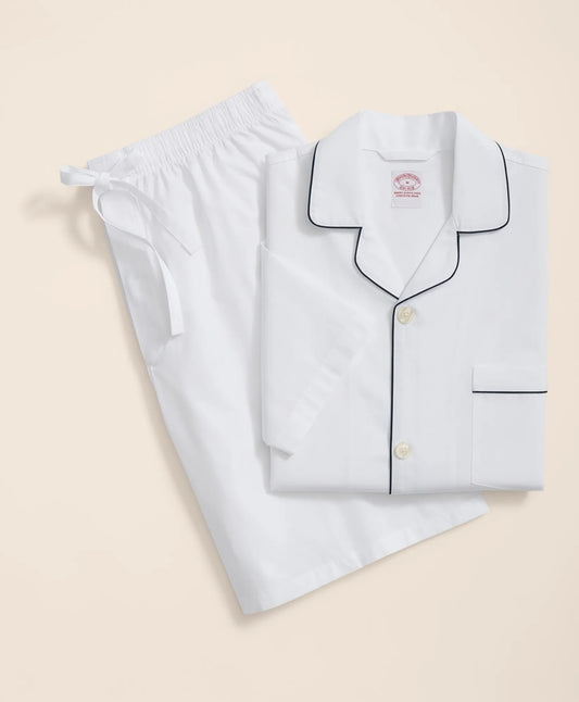 Men Cotton Broadcloth Short Pajamas - Brooks Brothers Gift